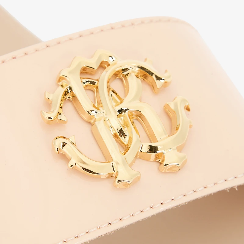 Nude Patent Sandal With RC Monogram