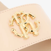 Nude Patent Sandal With RC Monogram