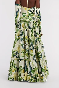 Pleated Lemon print skirt