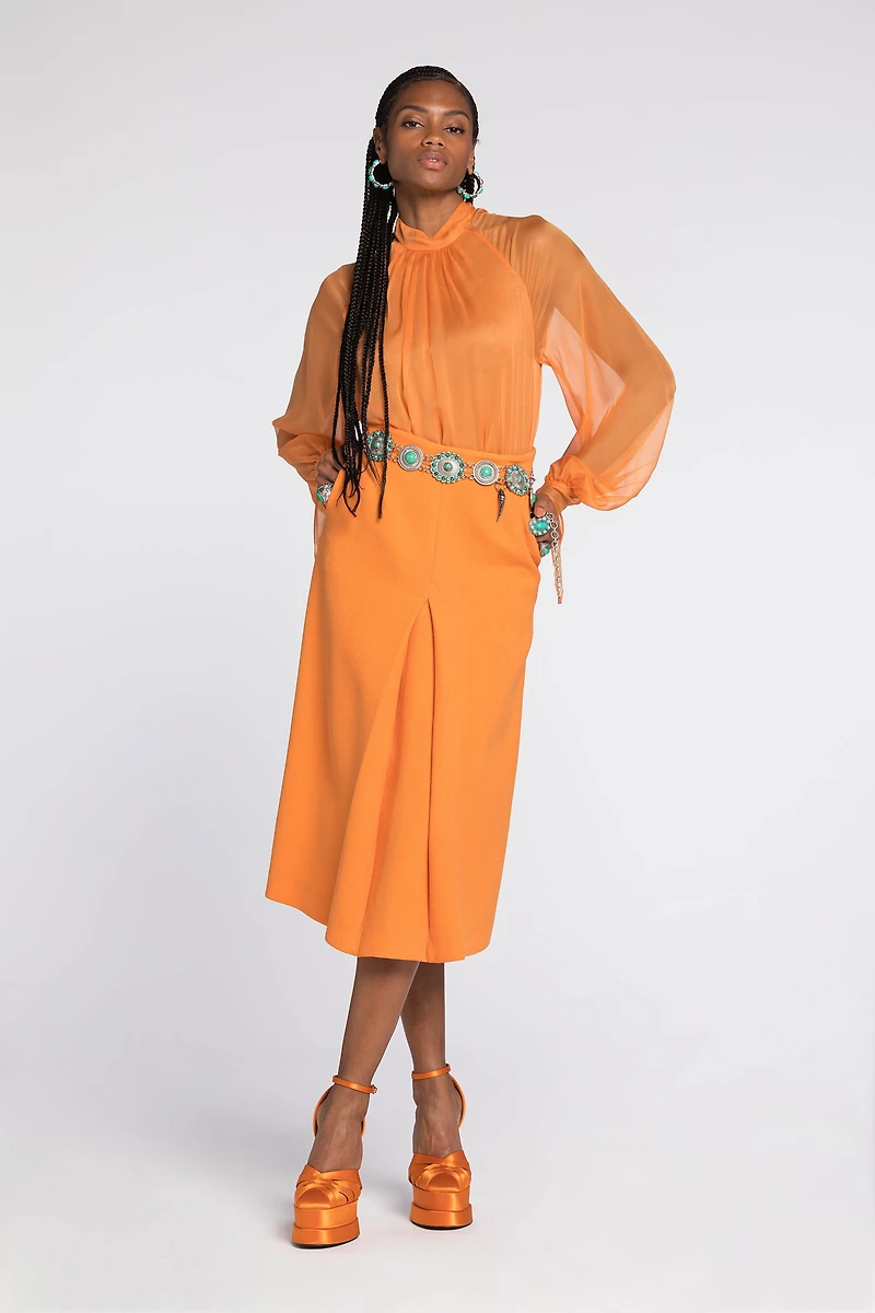 Semi-Sheer Silk Blouse