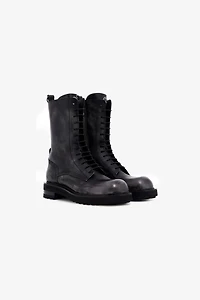Leather Lace-Up Boots