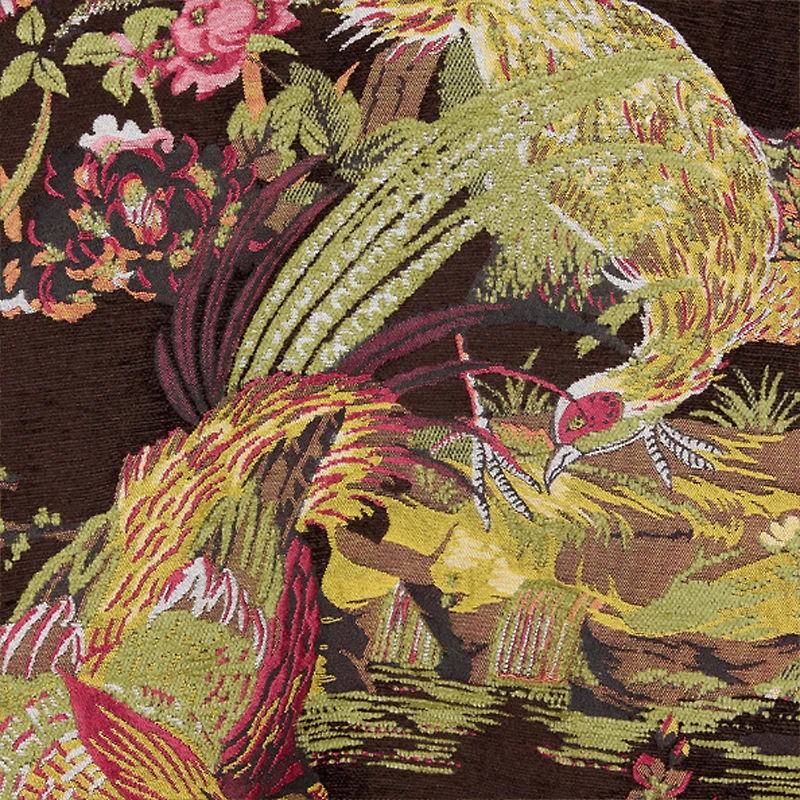 Bomber Jacket With Oriental Bird Print