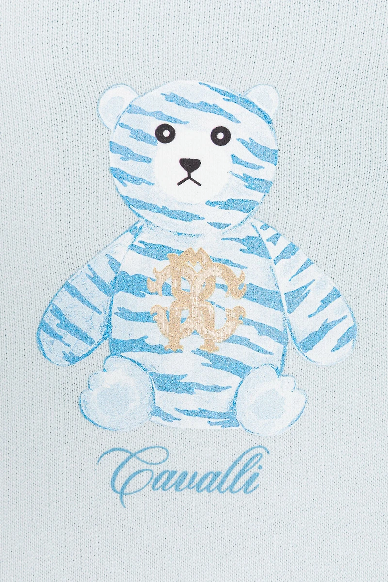 Teddy Bear-Print Cotton Hoodie