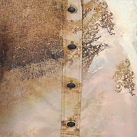 Beige Silk Shirt Dress With Marble Print