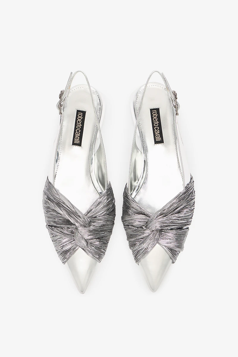 Metallic Leather Slingback Ballet Flats