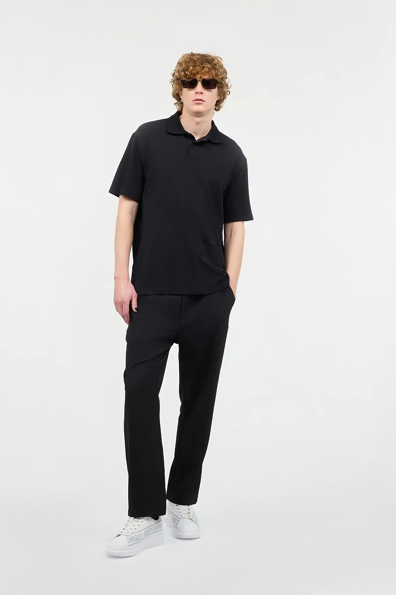 Polo Shirt With Monogram And Lettering