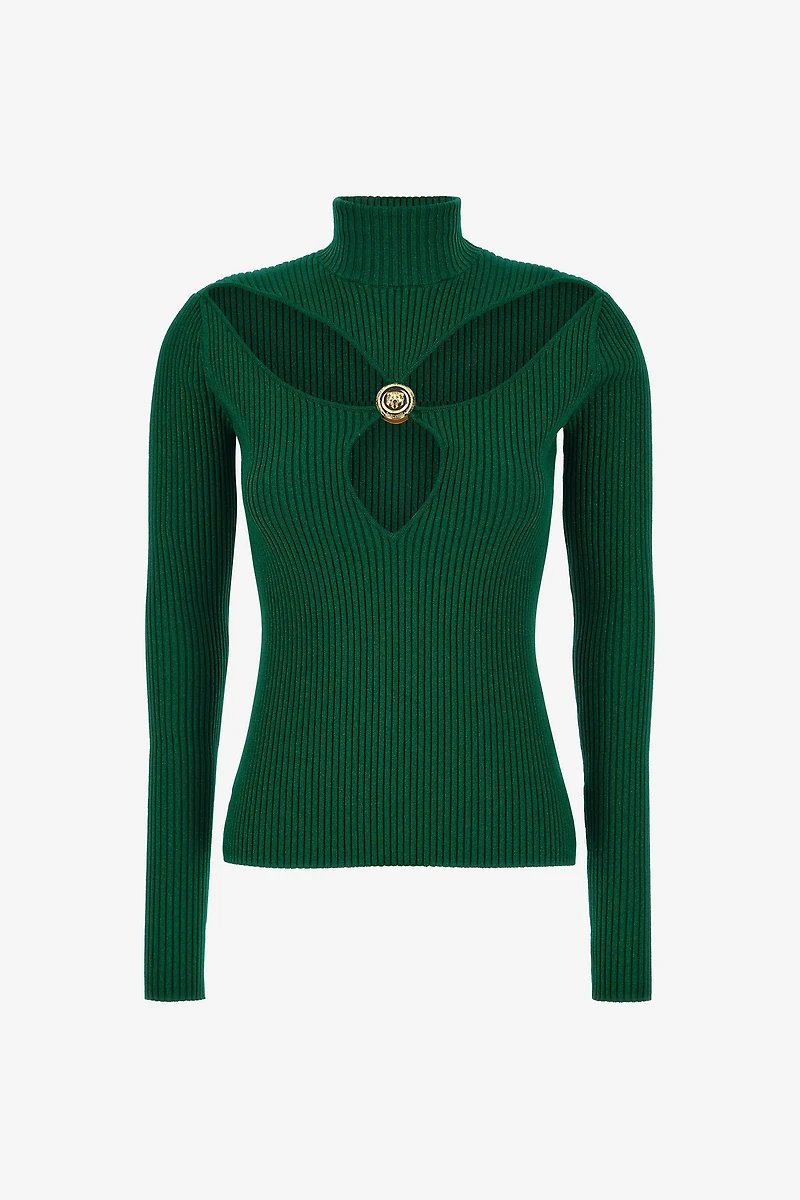 Just Cavalli Ribbed Lurex Pullover