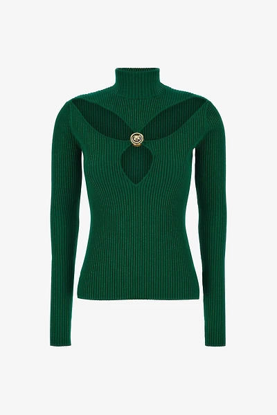 Just Cavalli Ribbed Lurex Pullover