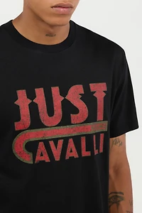 Black T-Shirt With Just Cavalli Logo