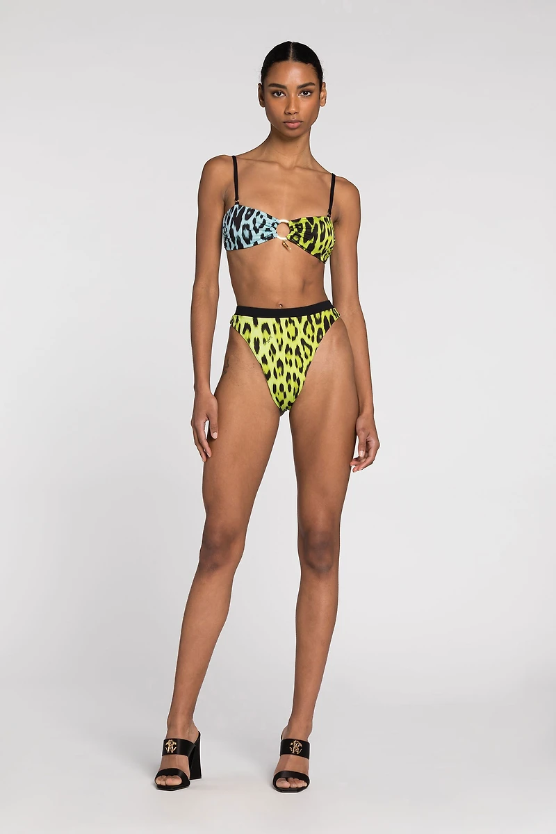 Leopard-print bikini bottoms
