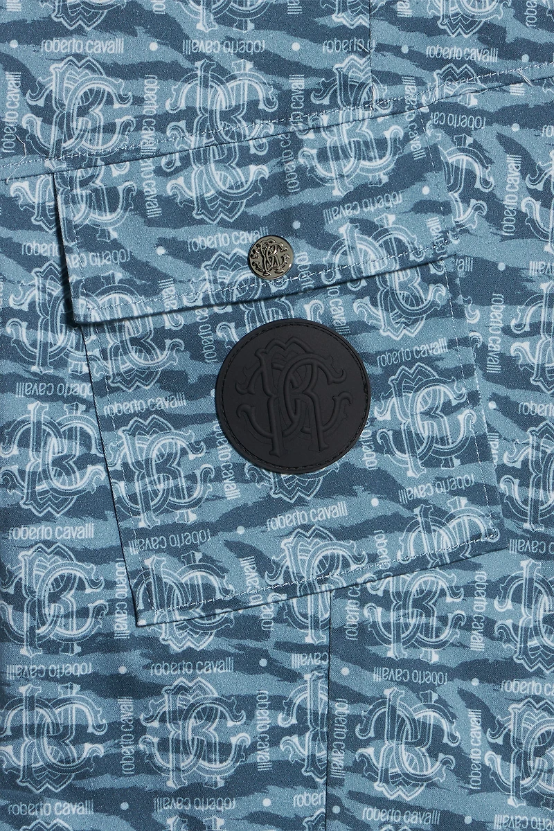 Pants With All-Over Branded Print