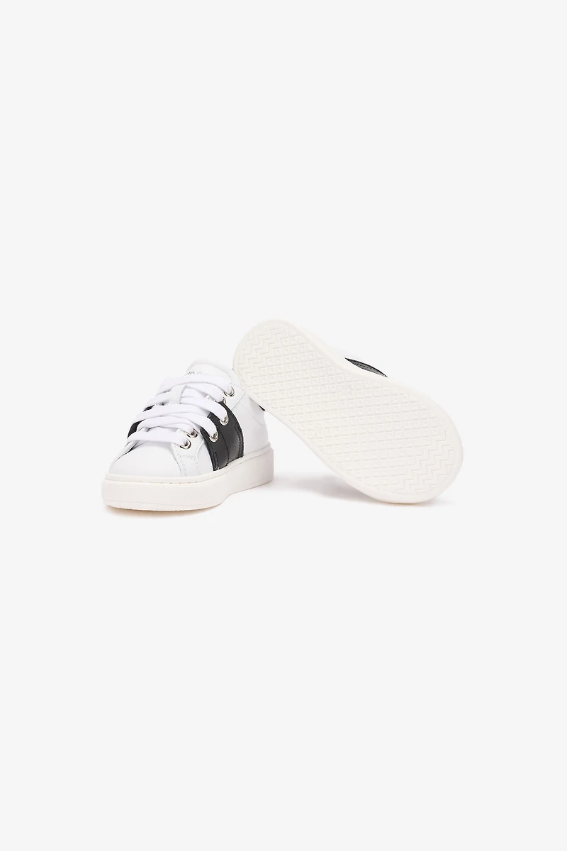 Leather Sneakers With Contrasting Inserts