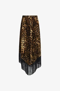 Long skirt with fringe