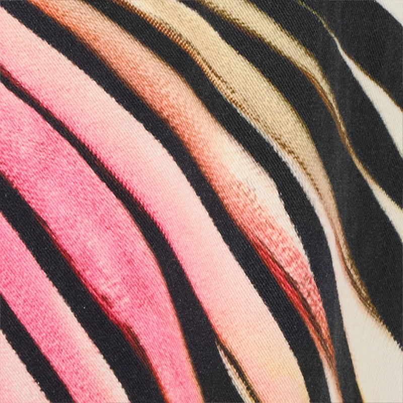 Jeans With Ray Of Pink Print