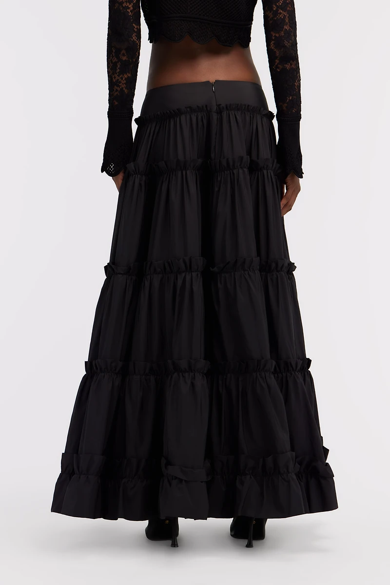 Black Tiered Maxi Skirt