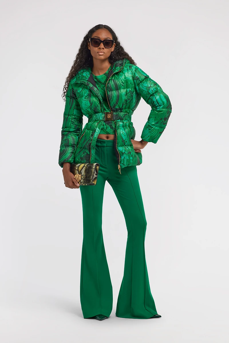 Malachite Print Puffer Jacket