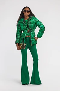 Malachite Print Puffer Jacket