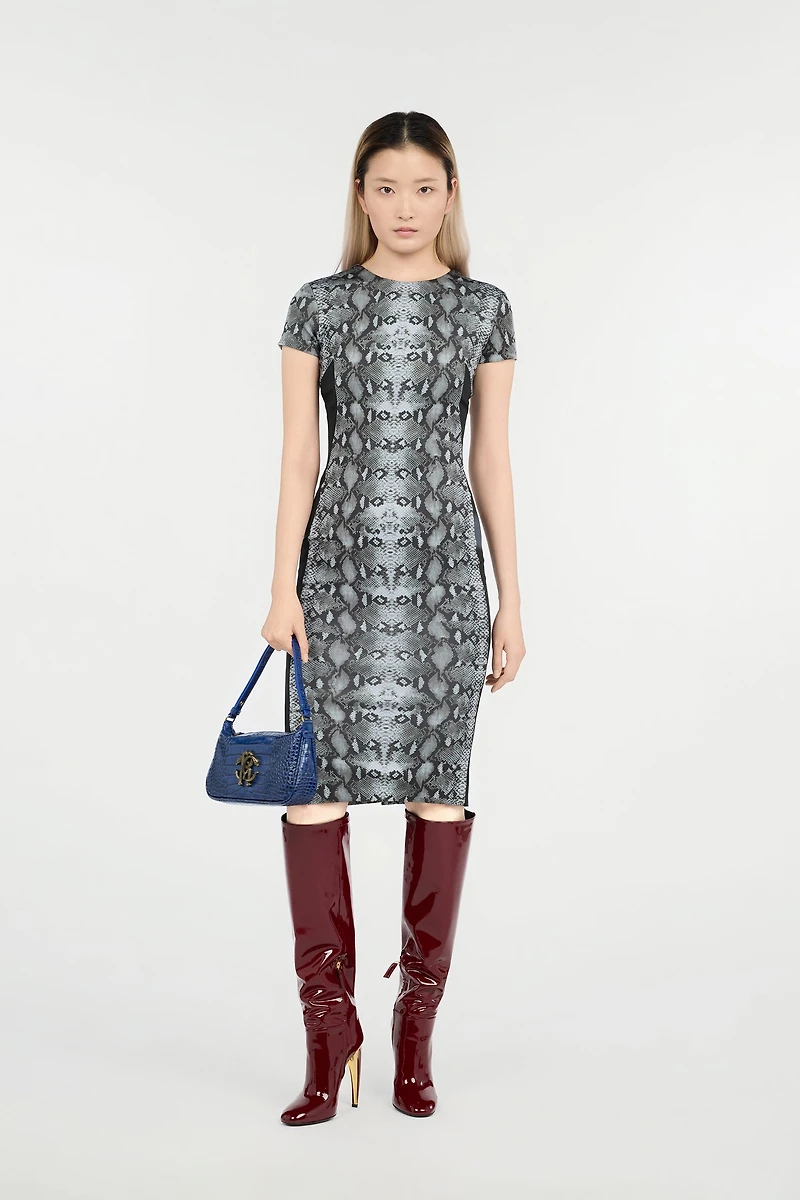 Snake Print Midi Dress