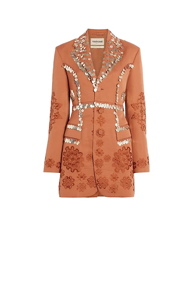 Paillettes embroidered tailored jacket