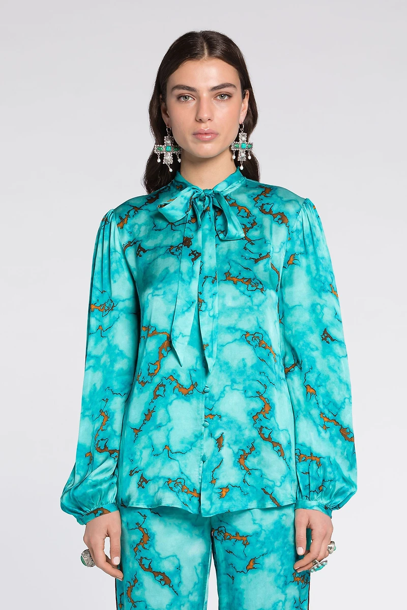 Marble-Print Shirt