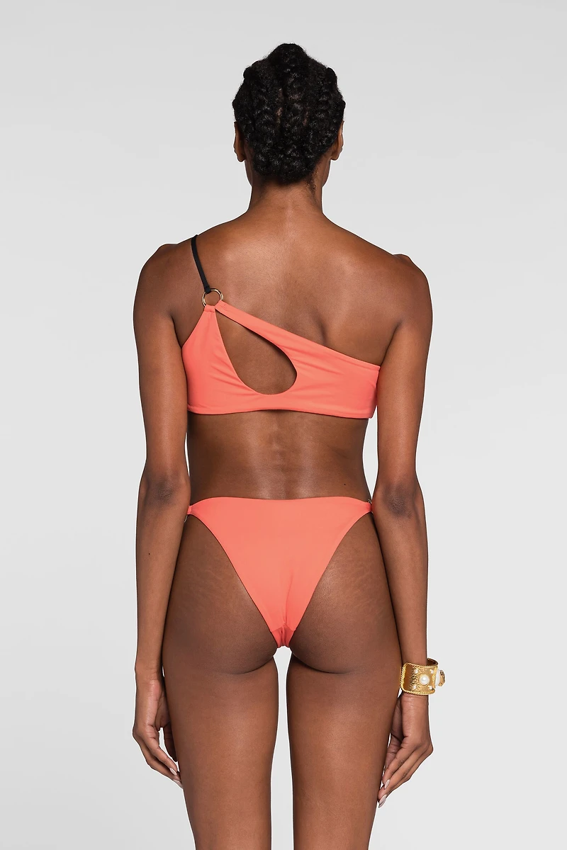 Cut-out one-shoulder bikini top