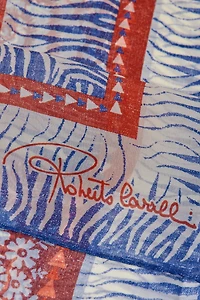 Silk Shawl with Zebra Pattern and Logo