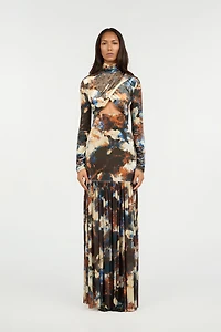 Rusty Stain Print Dress Maxi