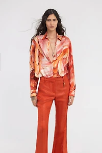 Plumange Print Silk Shirt