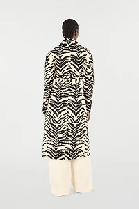 Coat With White Tigress Print