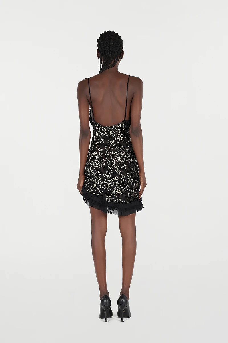 Silk Mini Dress With Ruches