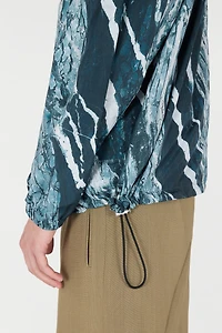 Marble-Print Bomber Jacket