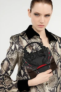 Red And Black Bag With Snakes