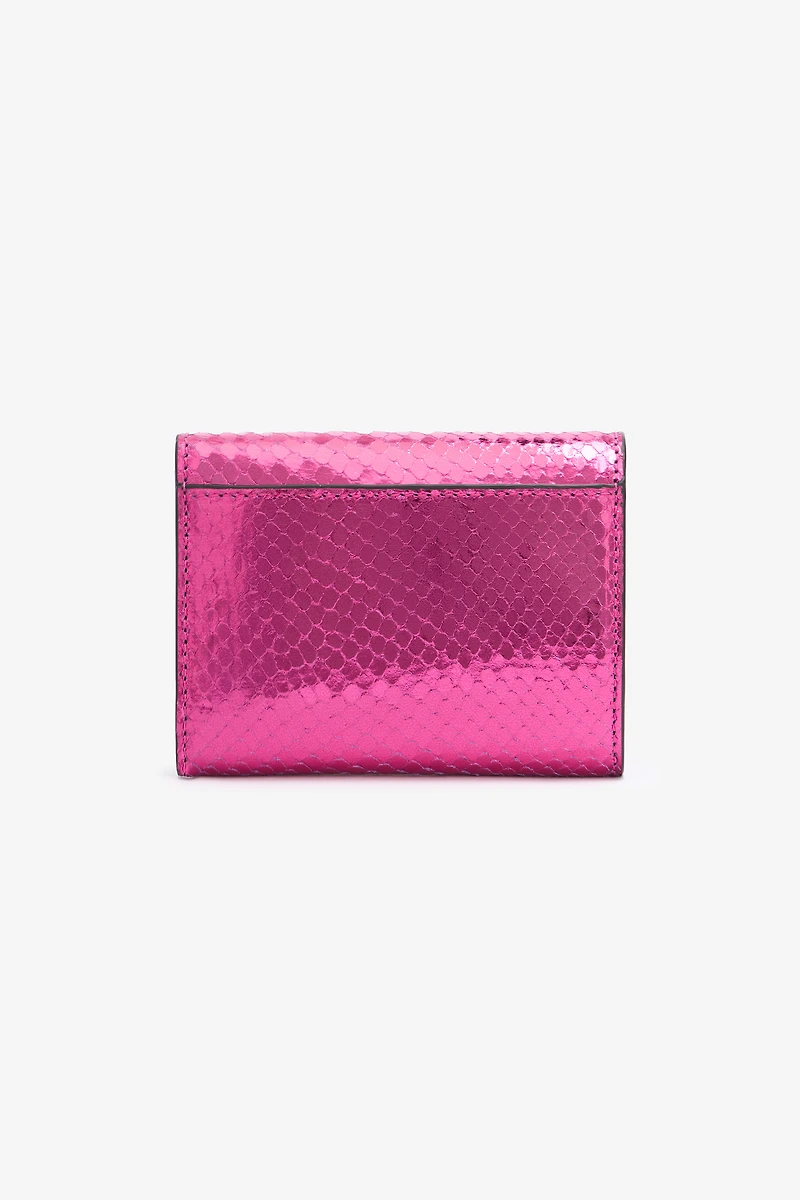 Snake Scale-Effect Metallic Wallet