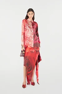 Shirt With Jaguar Skin And Rose Print