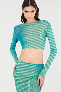 Psychedelic-Print Top And Skirt Set