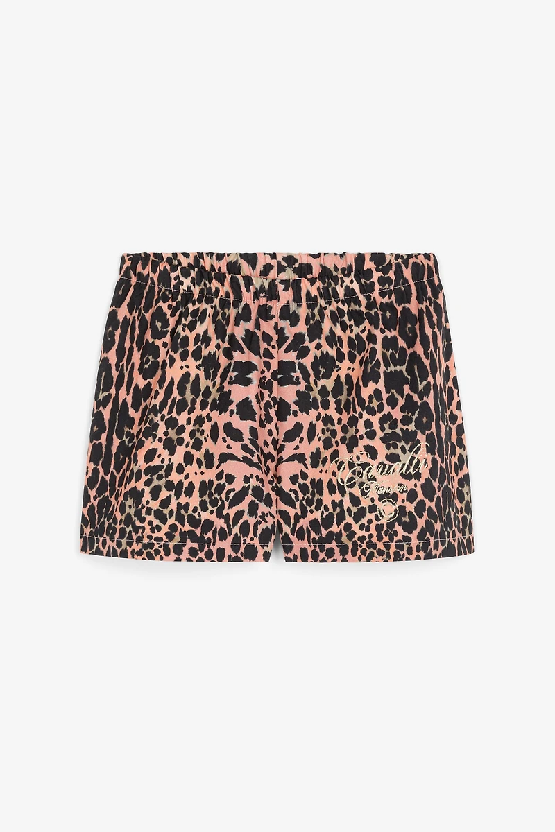Logo-Embroidered Leopard-Print Shorts