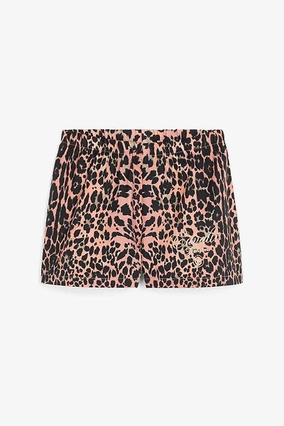 Logo-Embroidered Leopard-Print Shorts
