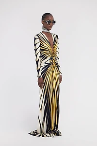 Ray Of Gold Print Maxi Dress