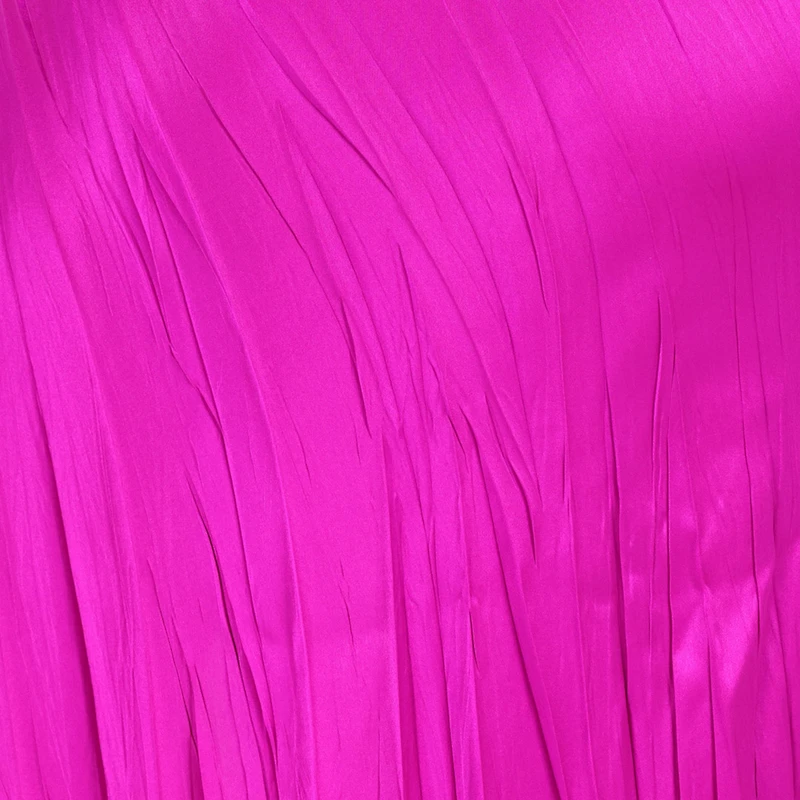 Crinkled Silk Long Dress