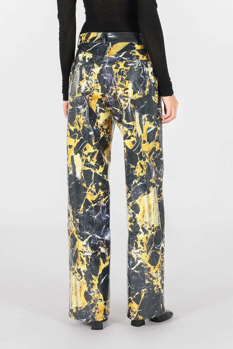 Loose trousers with Marble print