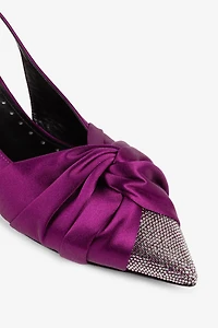 Knot-detail crystal-embellished ballerina shoes