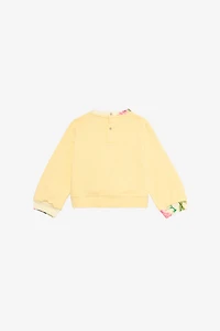 Yellow Sweatshirt with Tropical Print