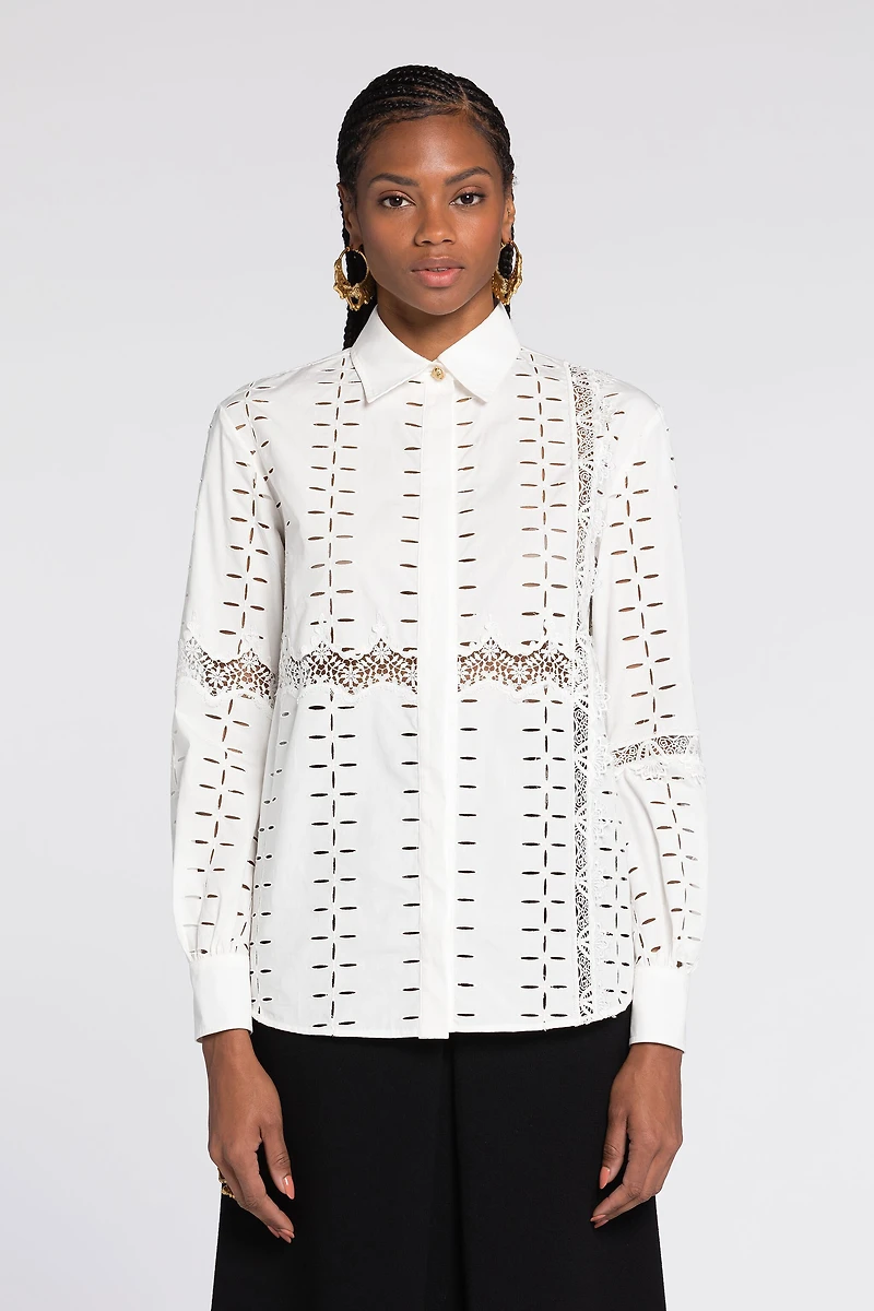 Cut.out embroidered shirt
