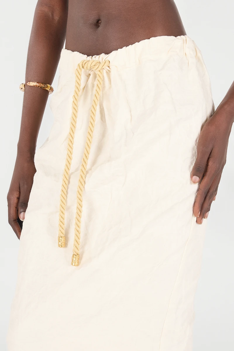 Midi Skirt with Drawstring