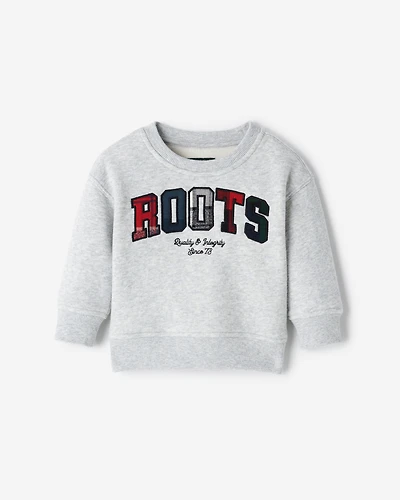 Baby Plaid Applique Crew Sweatshirt