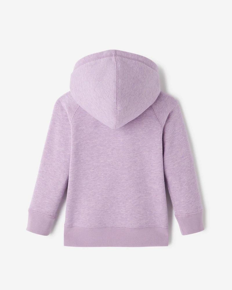 Chandail original scintillant à capuchon et glissière pour tout-petits