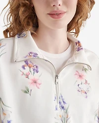 Chandail à demi-glissière motif floral Cooper
