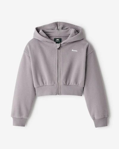 Chandail à capuchon et glissière court en molleton Nuage pour filles