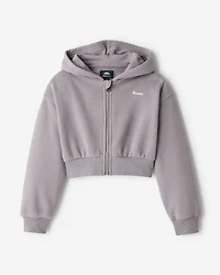 Chandail à capuchon et glissière court en molleton Nuage pour filles