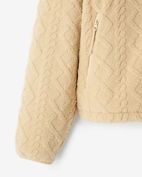Cable Shearling Fleece Quarter Zip